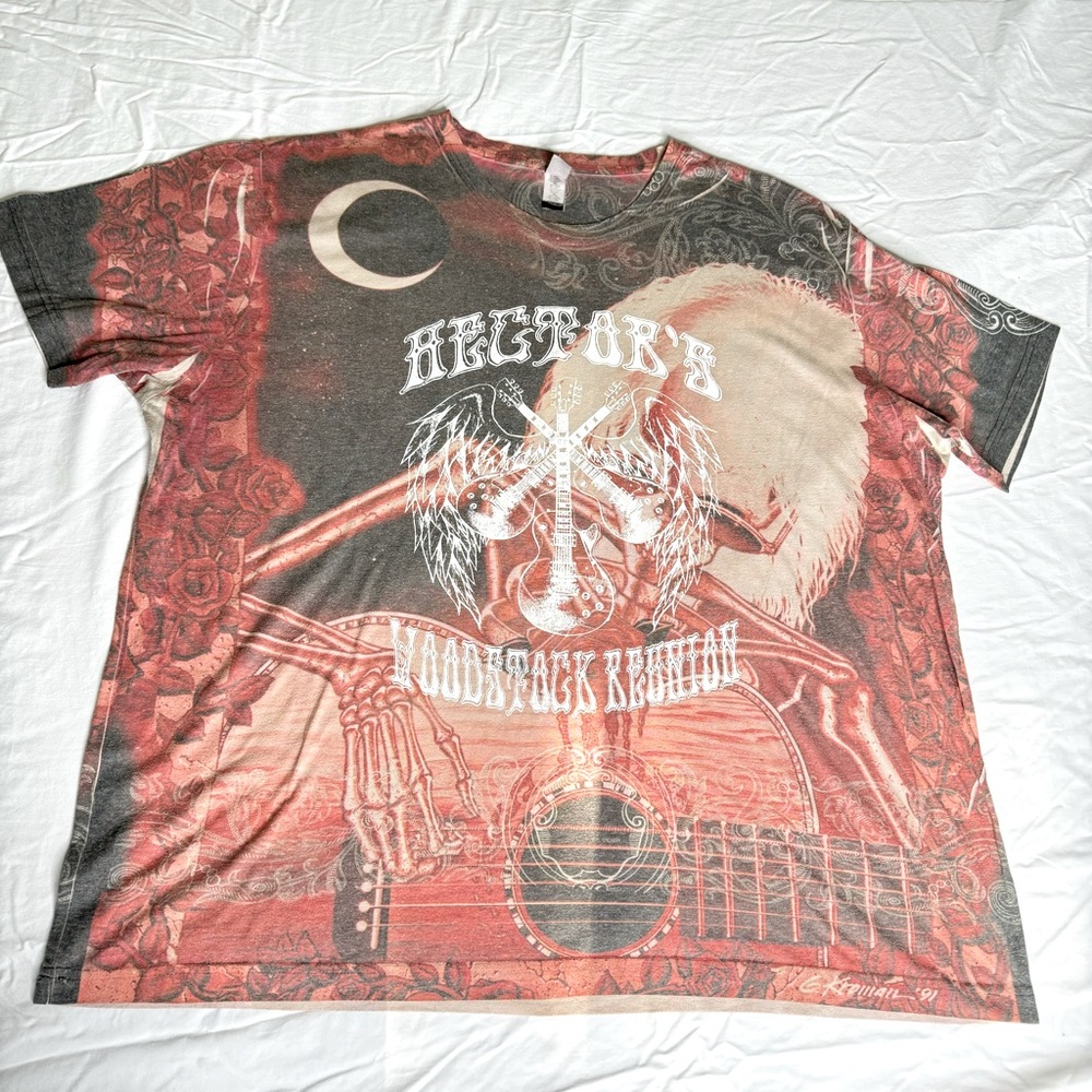 Gary Kroman Grateful Dead Serenade Hector’s Woodstock Reunion Skeleton Shirt XXL